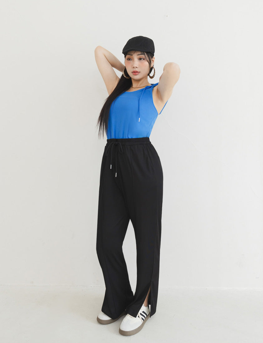 MUA! Ribbed Slimming Slit-Hem Plus Size Pants
