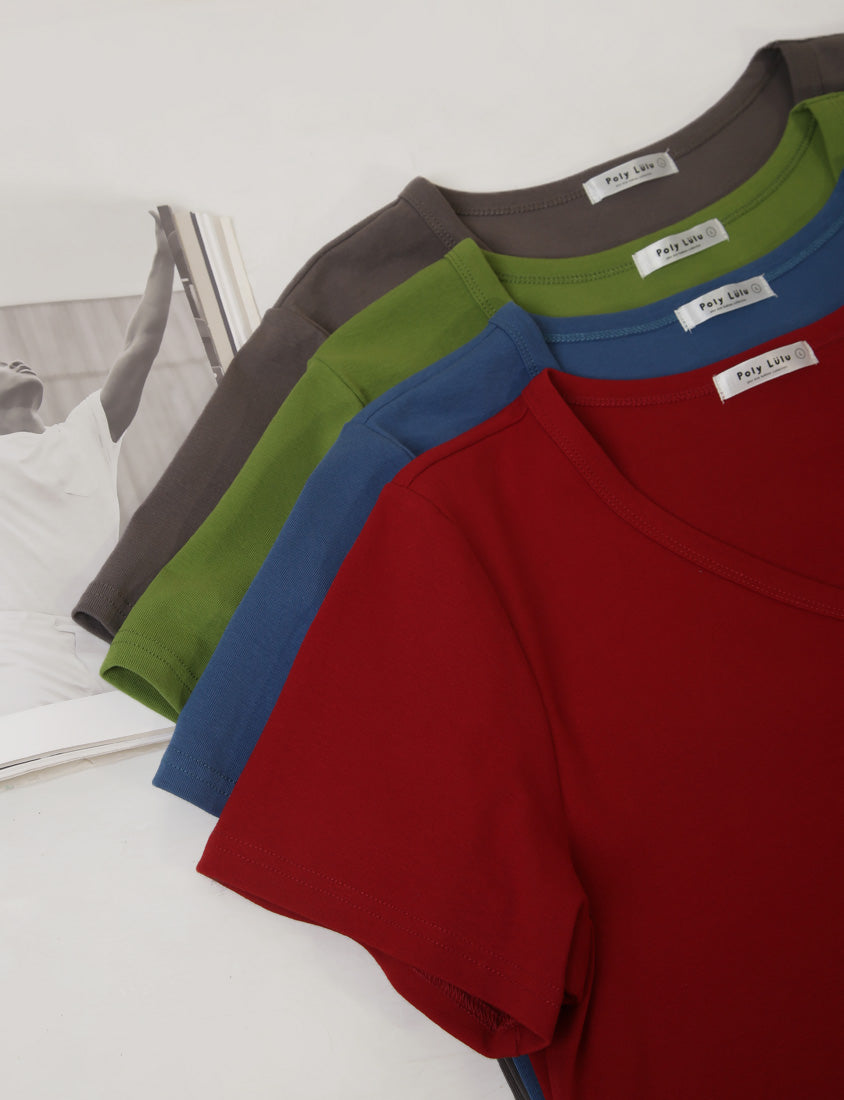 V-Neck Multicolor Plus Size Comfy Slim Tee