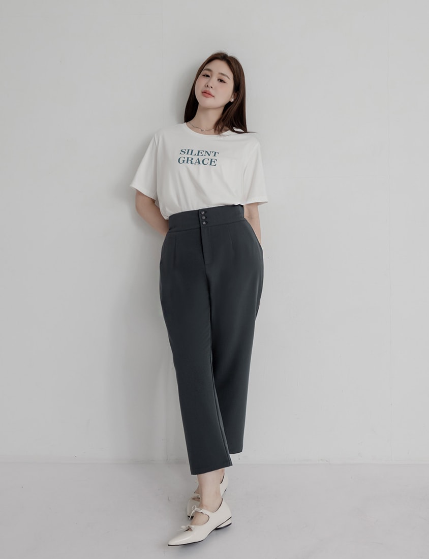MISS. Standard Fit High Waist Plus Size Trousers
