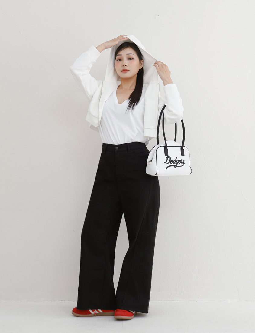 Everyday Versatile Twill Plus Size Straight-Leg Wide Pants