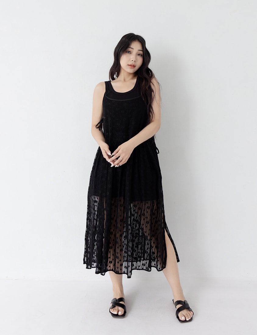 Adjustable Lace Side-Tie Plus Size Long Camisole Vest