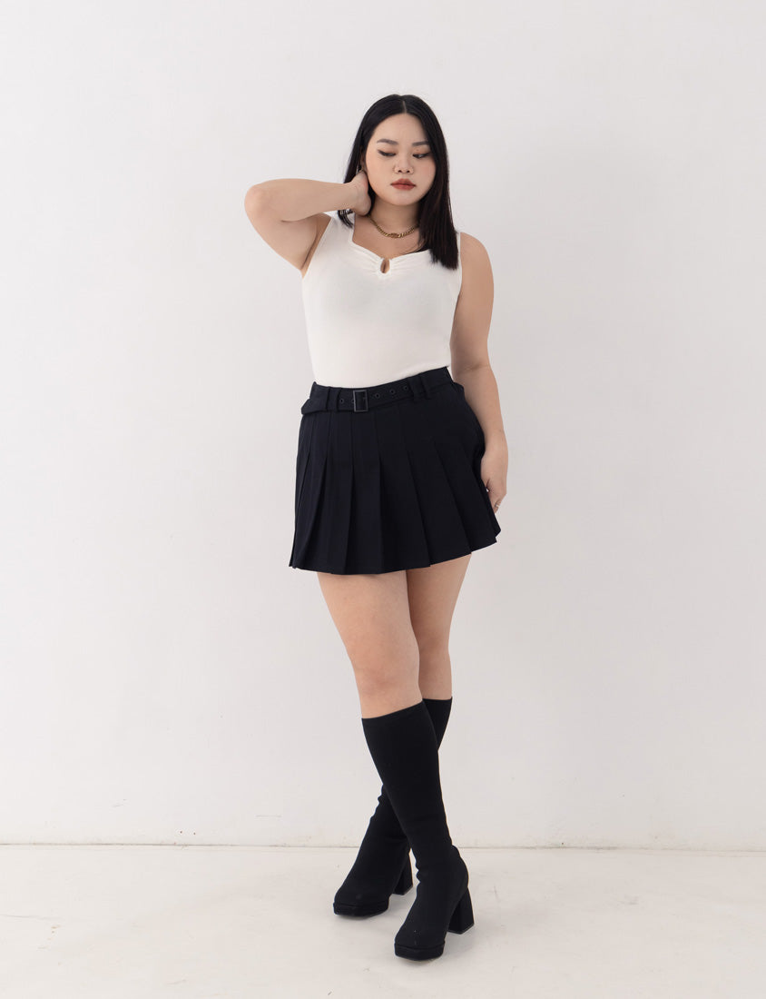 MUA! Sexy Ruched Knit Ring-Detail Plus Size Knit Cami