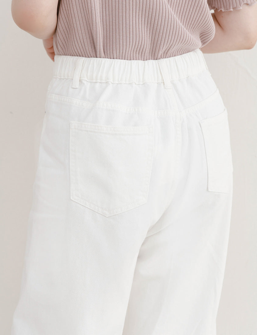 Everyday Versatile Twill Plus Size Straight-Leg Wide Pants