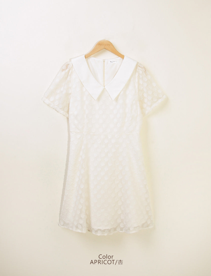 MISS. Sweet Floral Faux Two-Piece Collar Plus Size Mini Dress