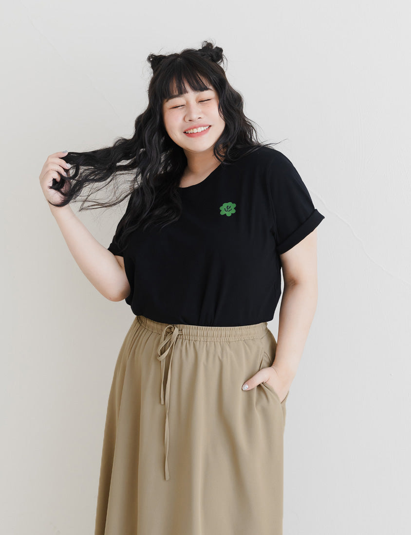 Sweet Cloud Cotton Drawstring Plus Size Maxi Skirt
