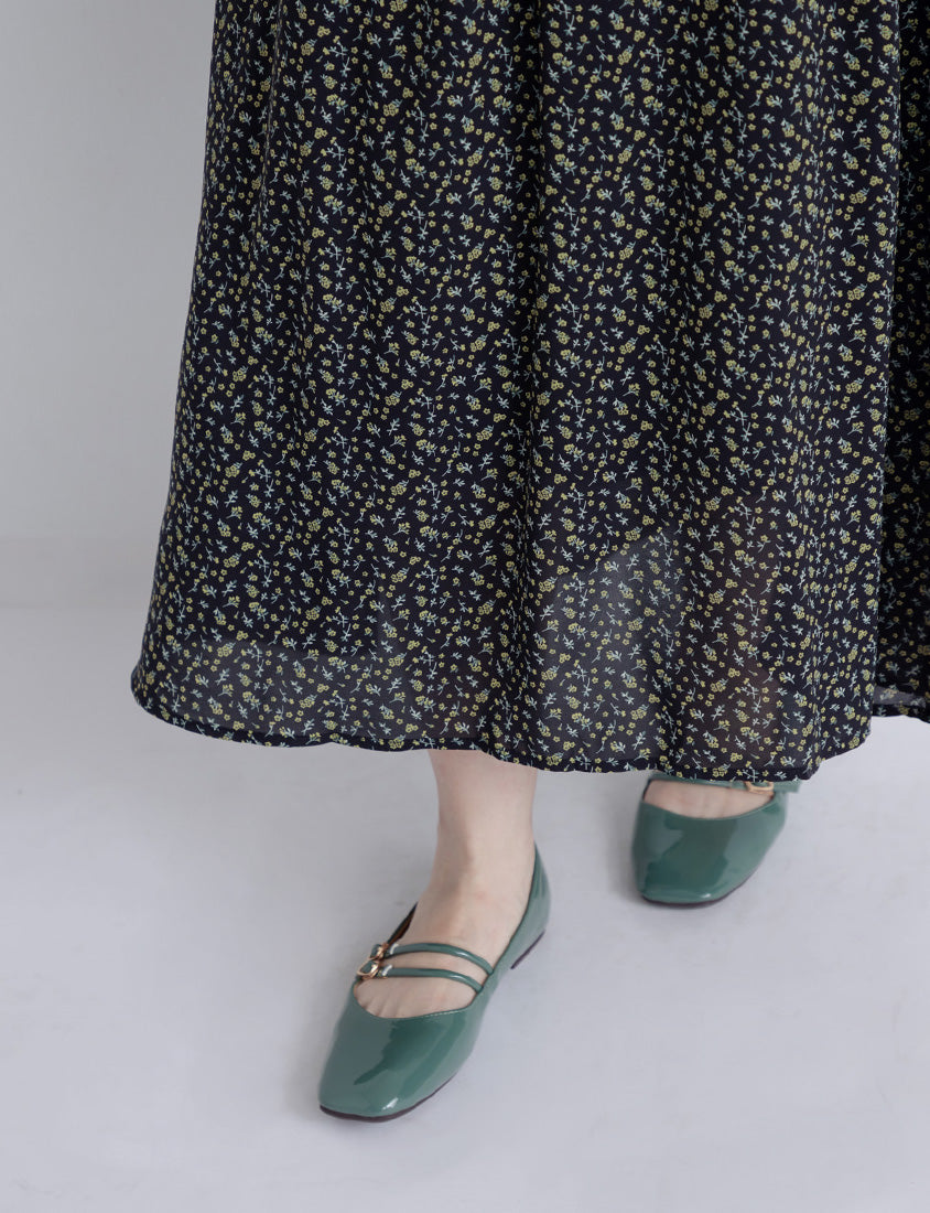 Sweet & Feminine Floral Flared Maxi Skirt