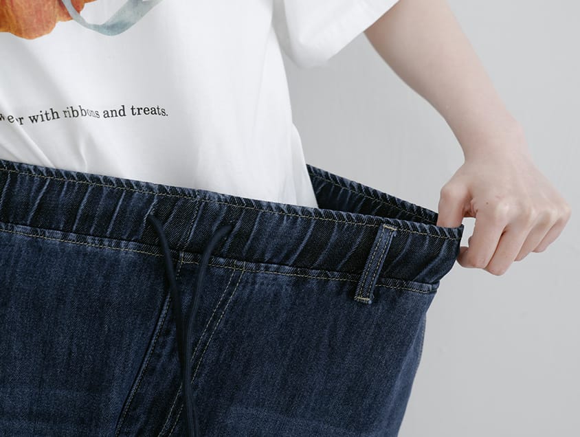Lyocell Silky Denim Elastic Waist-Tie Plus Size Harem Jeans