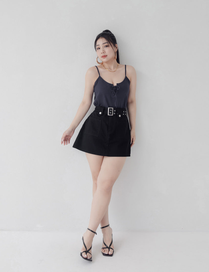 MUA! Ribbed Cross-Tie Adjustable Plus Size Cami Top