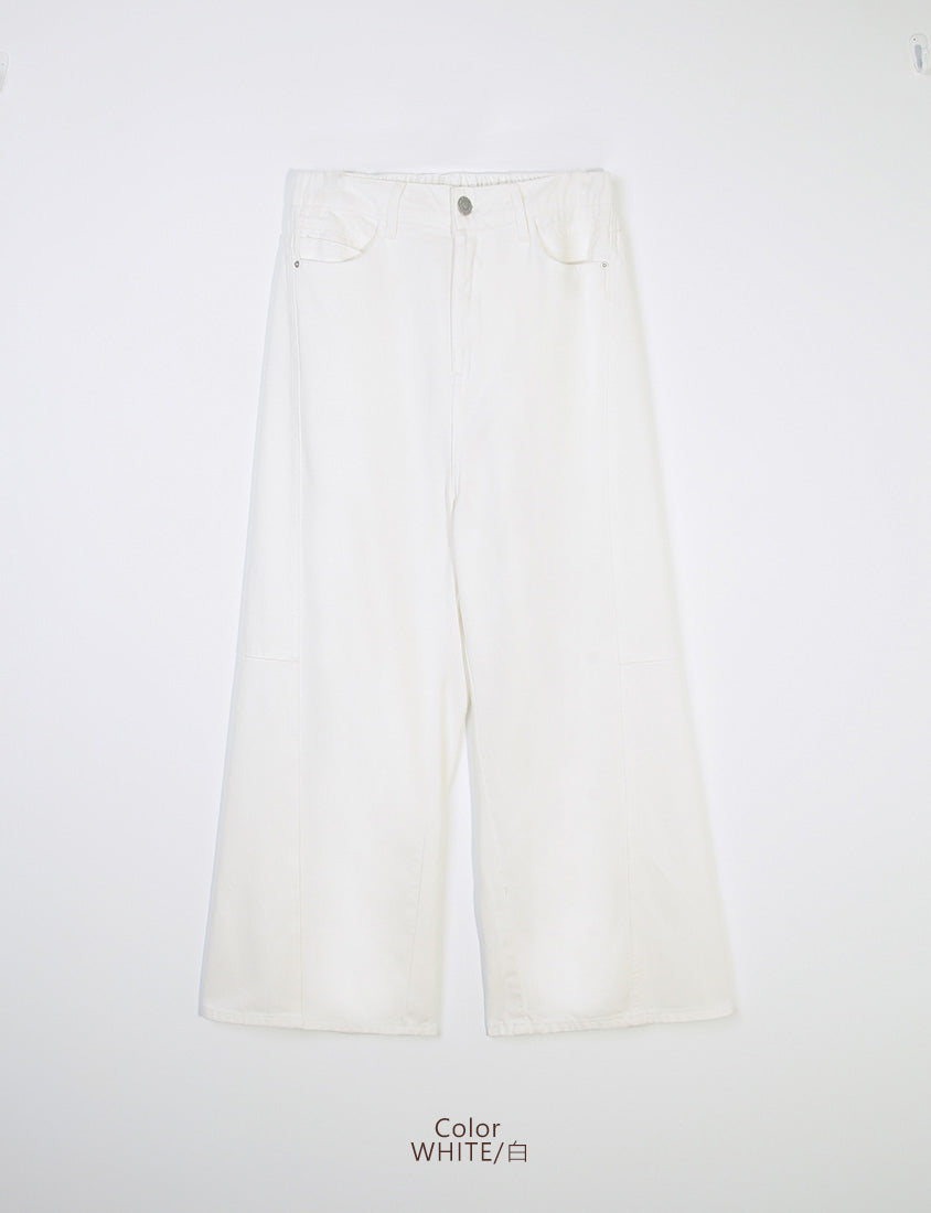 Everyday Versatile Twill Plus Size Straight-Leg Wide Pants