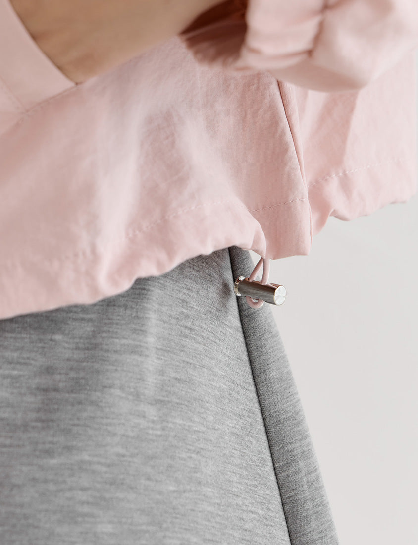 MUA! Contrast Trim Cropped Plus Size Trench Jacket