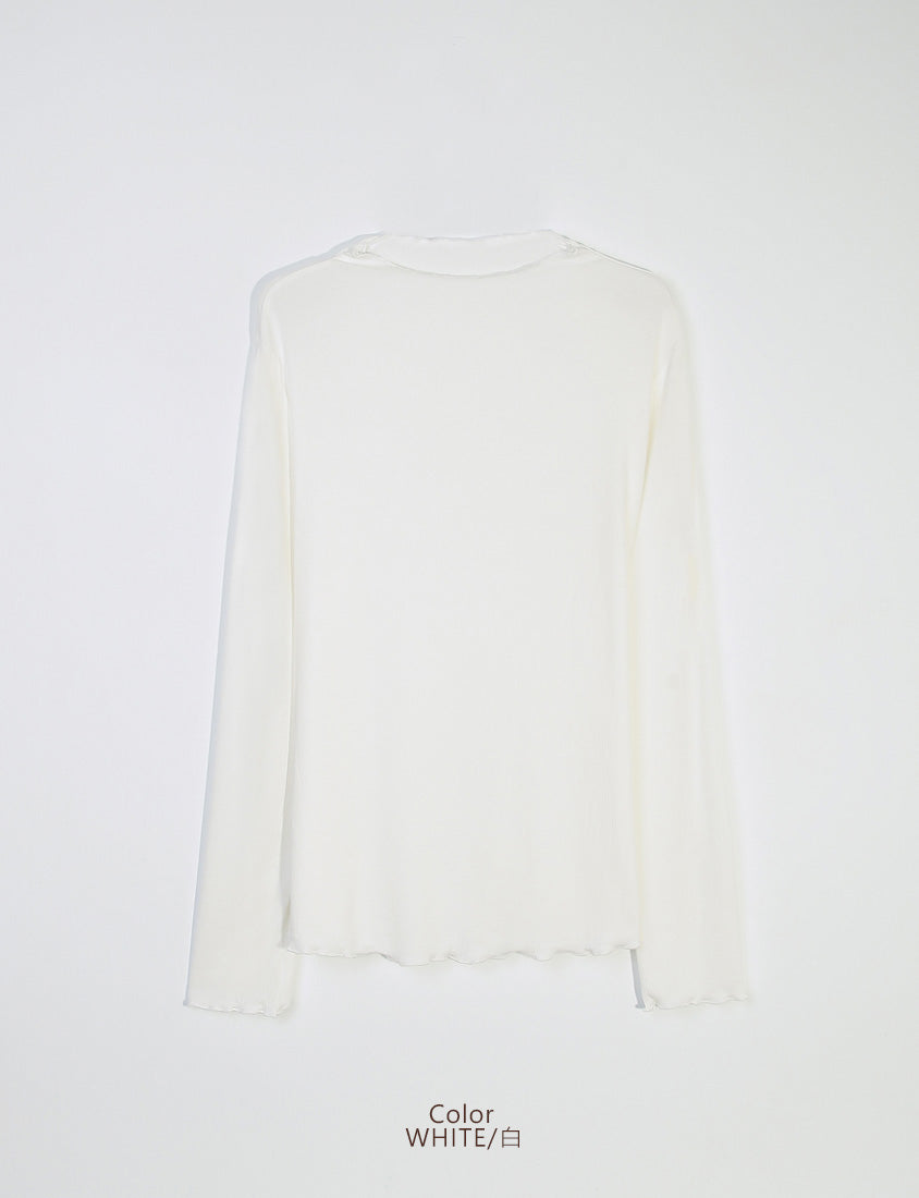 Classic Soft Ribbed Lettuce Edge Plus Size Top