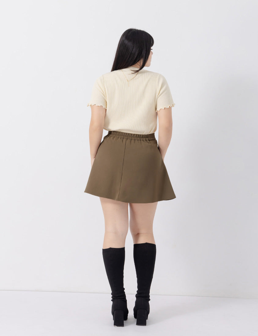 MISS. Standard Perfect Fit Tailored High Waist Pleated Plus Size Skirt