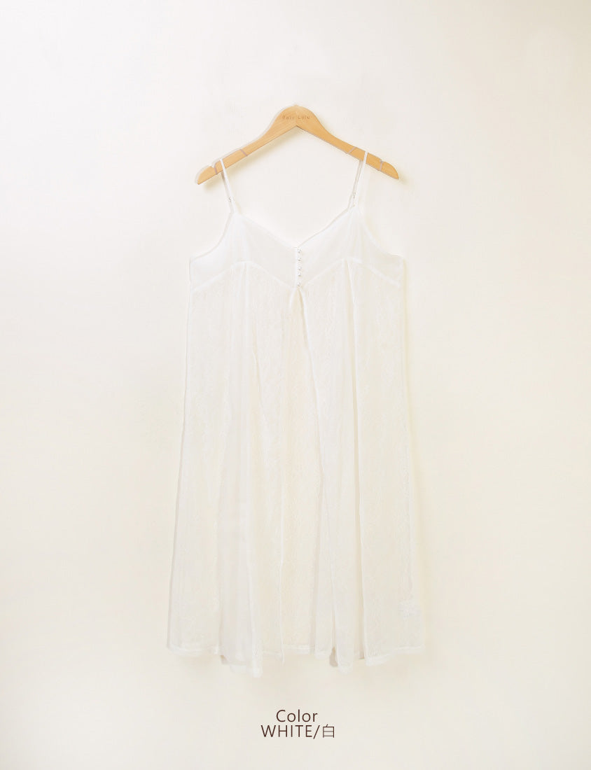 MISS. Elegant Sheer Lace Adjustable Strap Plus Size Cover Up