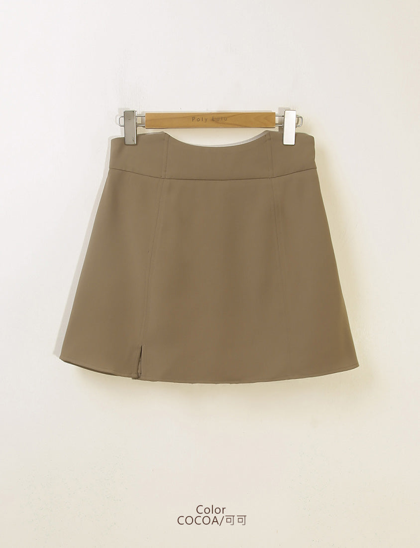 MISS. Ultra Waist-Sculpting Boned Back Elastic Slit Plus Size Mini Skirt (With Shorts)
