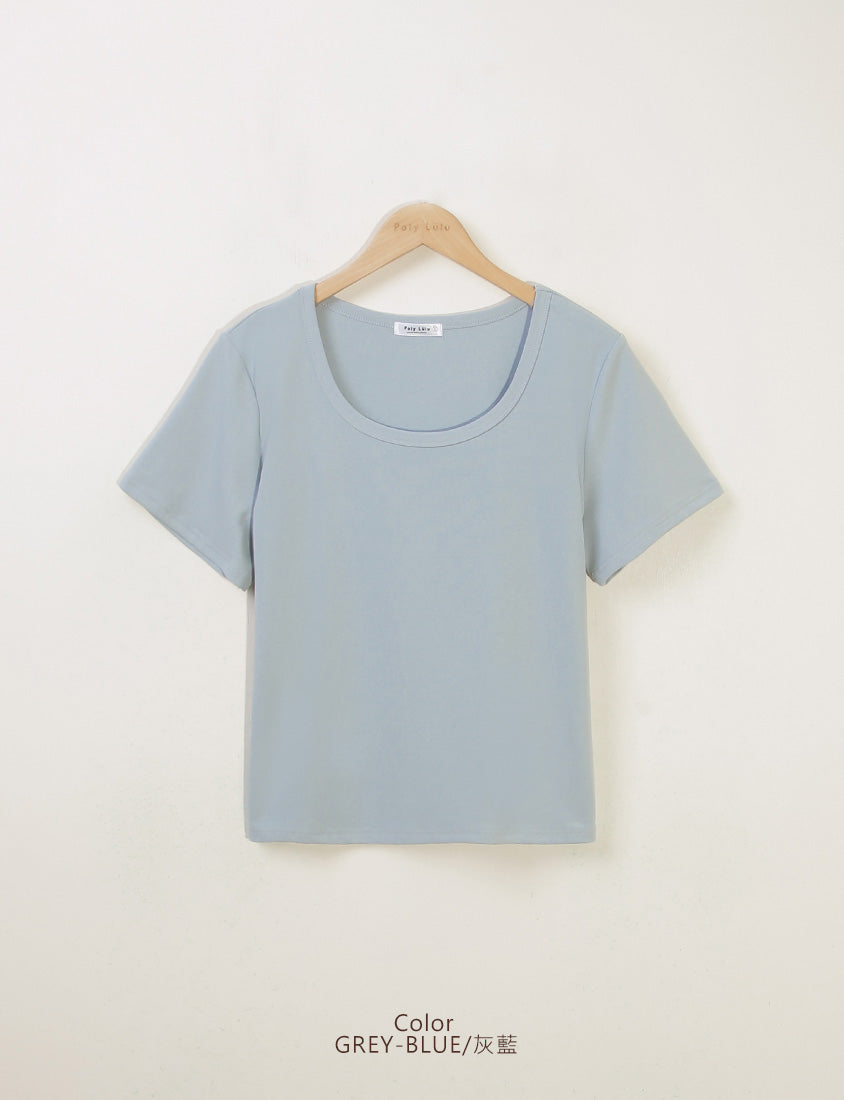 U-Neck Multicolor Plus Size Comfy Slim Tee