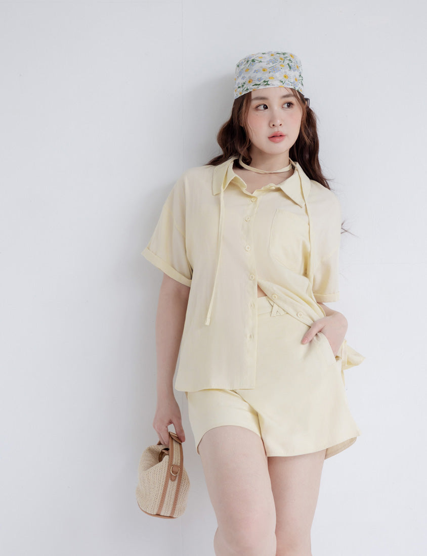 Airy Silky Linen Blend Shorts
