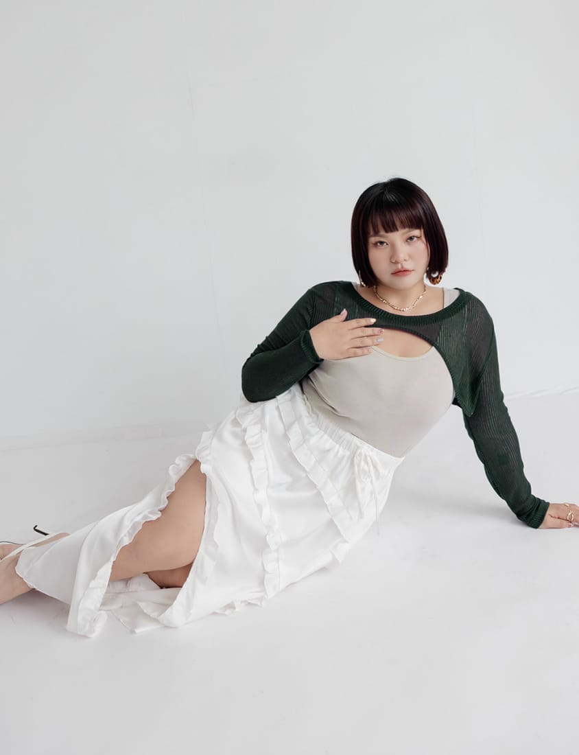 MUA! Layered Ribbed Contrast Plus Size Top