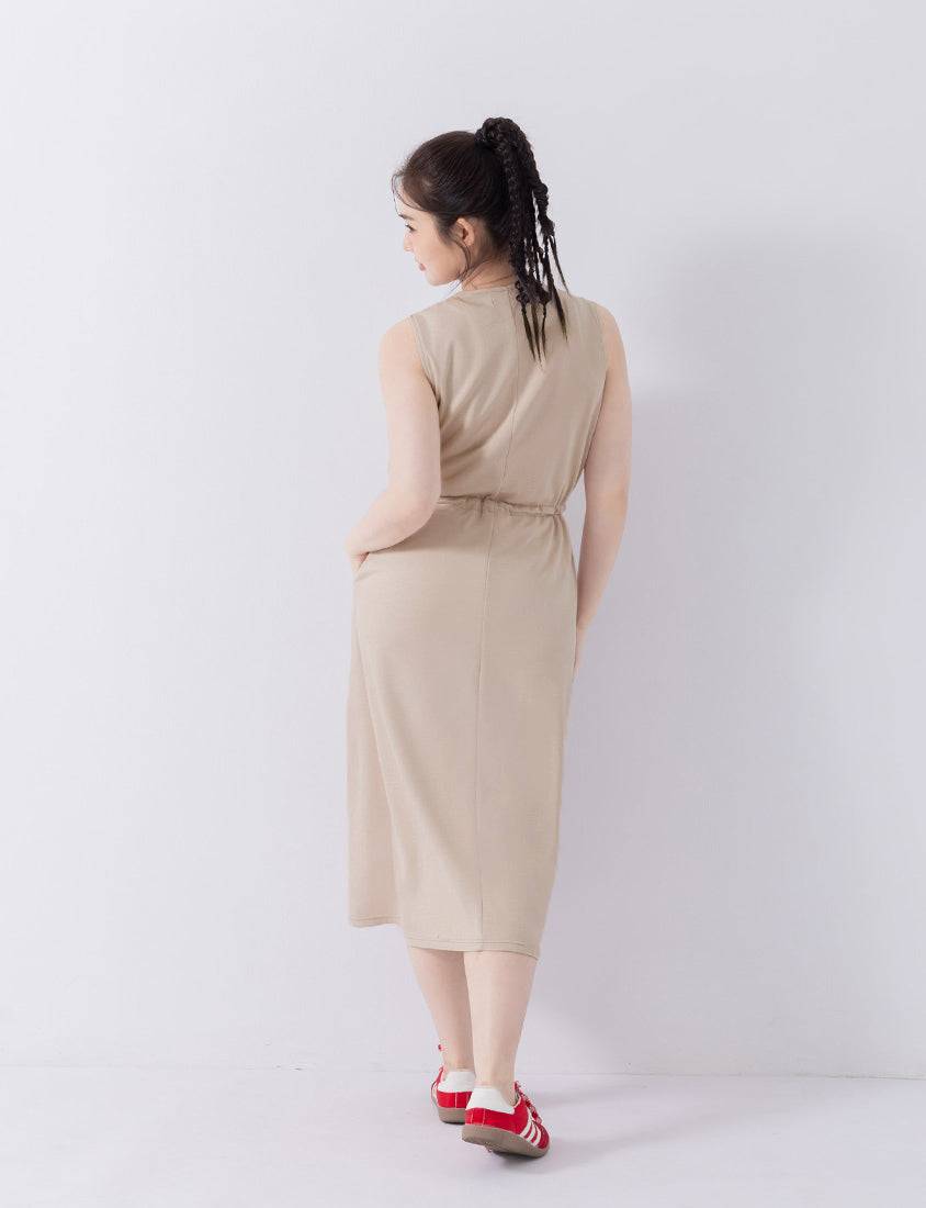 Ultra-Light Space Cotton Zip Front Plus Size Maxi Dress