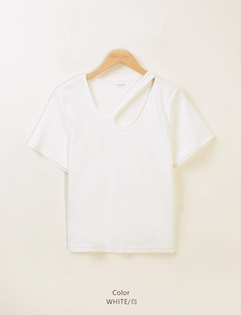 MUA! Sexy Ribbed Hollow Plus Size Short Sleeve Tee