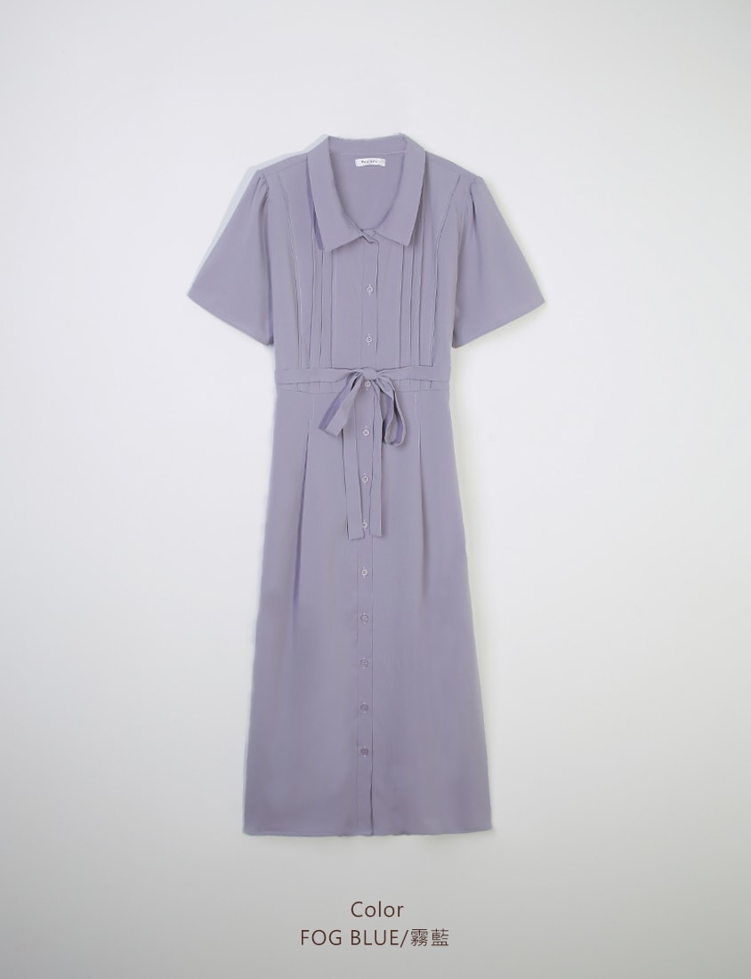 Pleated Textured Button-Down Elastic Back Plus Size Maxi Dress