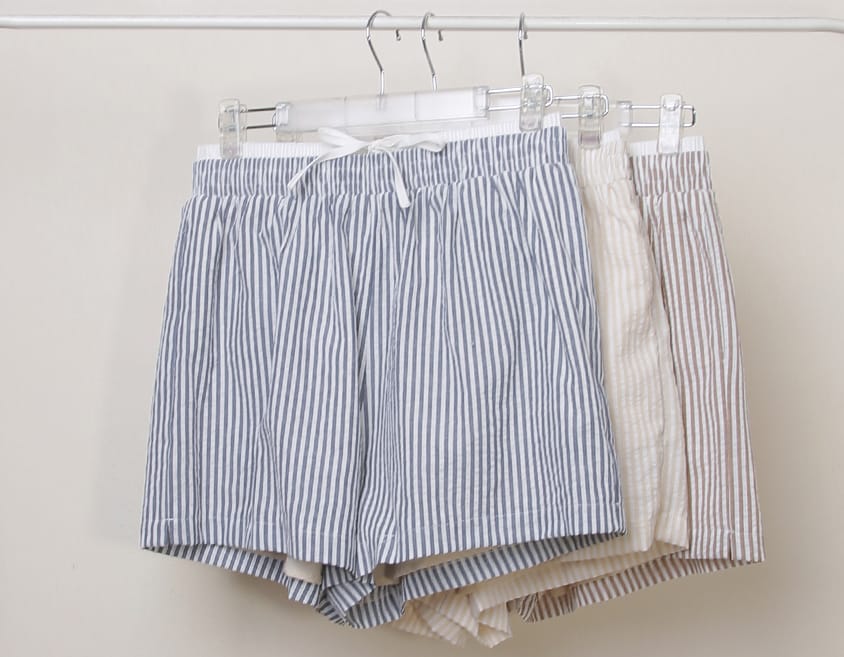 Bubble Stripe Layered-Look Plus Size Shorts