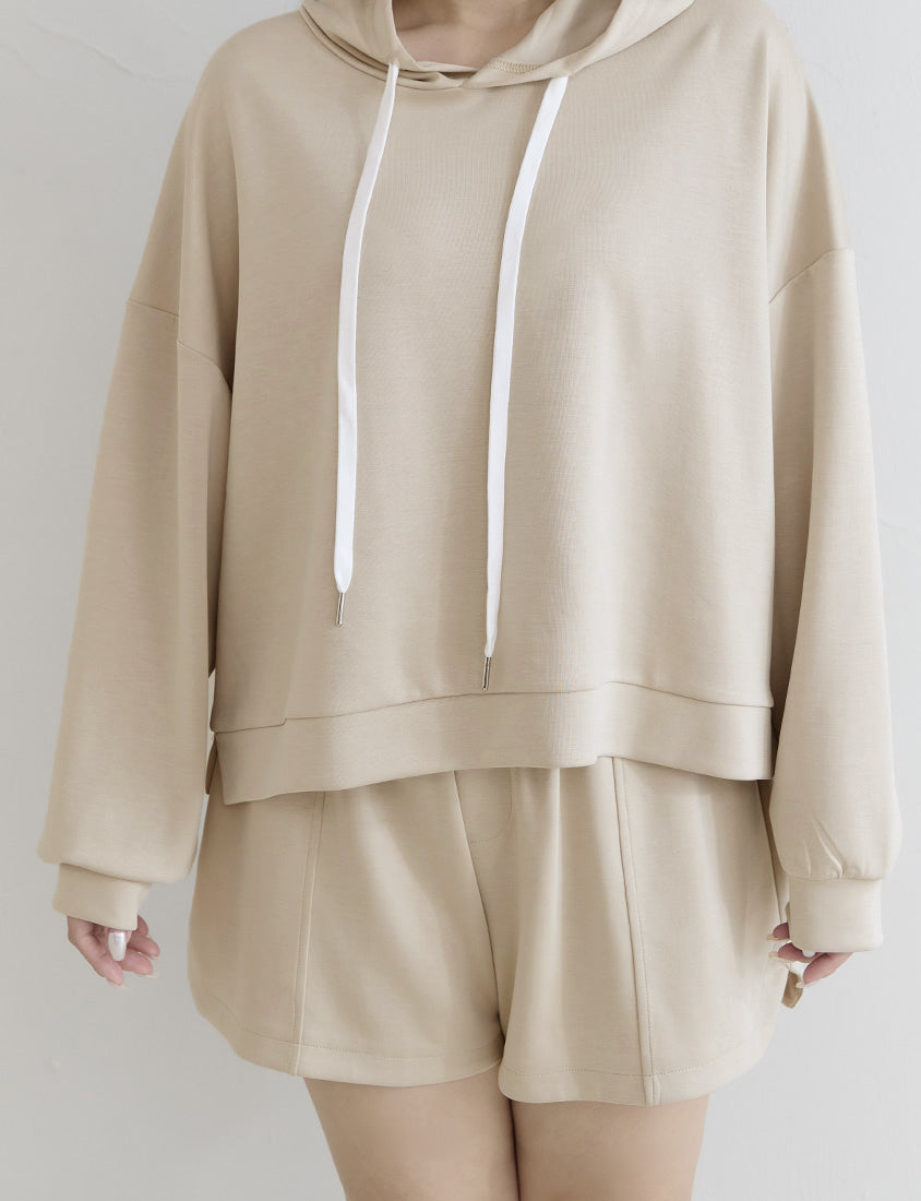 Cloud Cotton Multi-Color Cropped Plus Size Hoodie