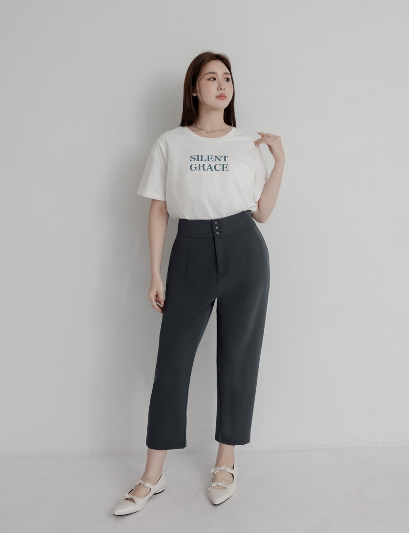 MISS. Standard Fit High Waist Plus Size Trousers