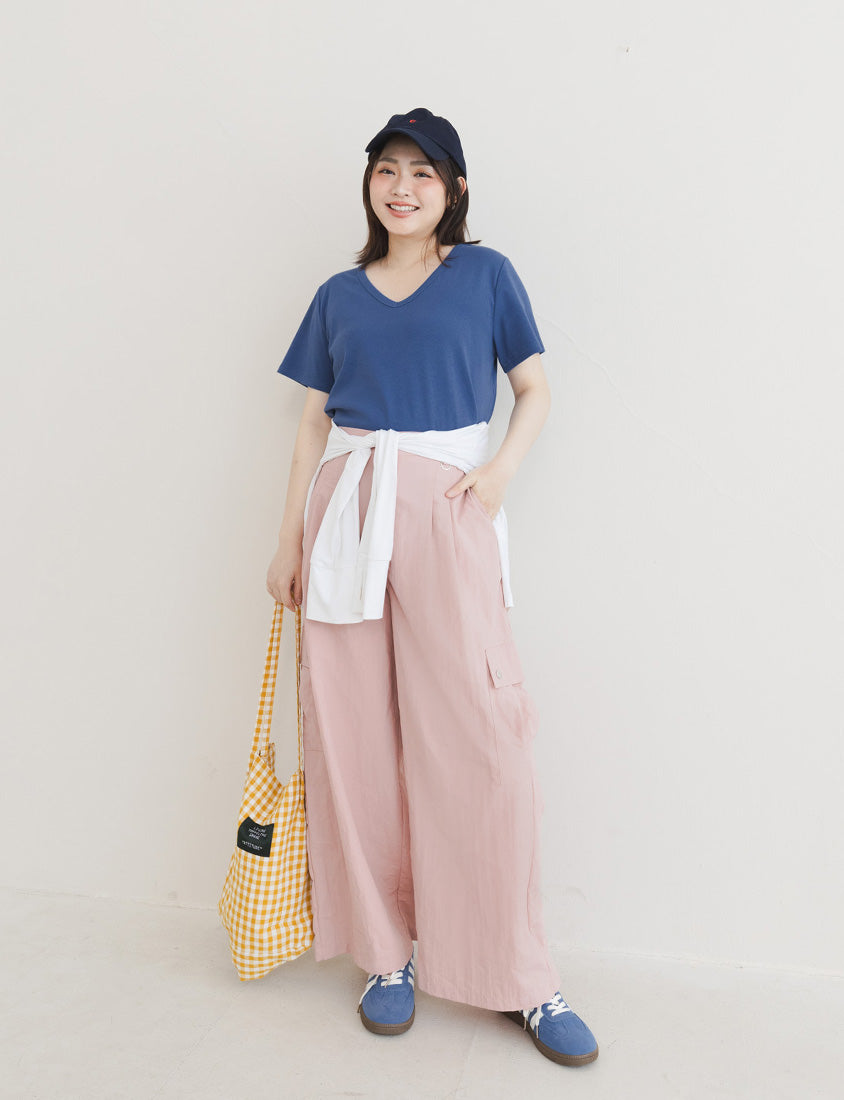 V-Neck Multicolor Plus Size Comfy Slim Tee