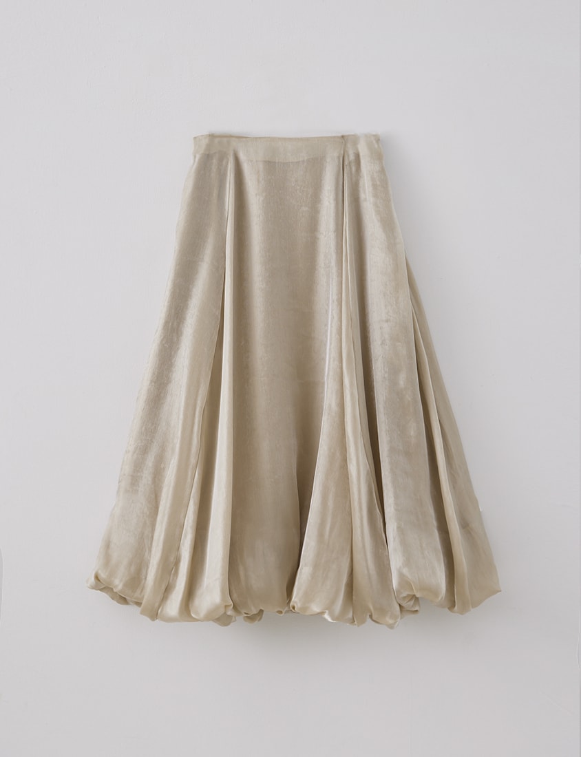 MORE U Airy Glossy Plus Size Bubble Skirt