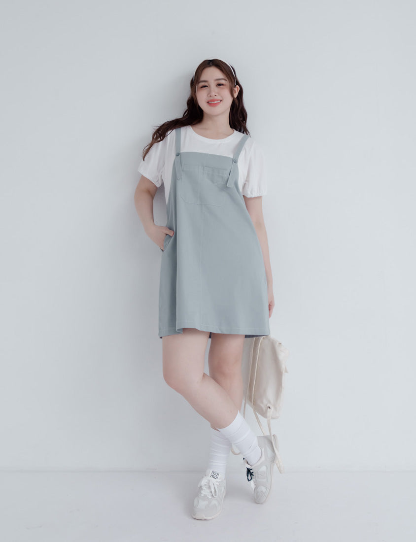 Classic Faux Two-Piece Strap Plus Size Dress
