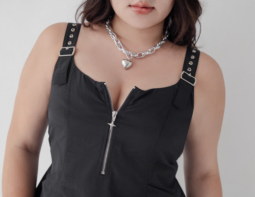 MUA! Adjustable Cargo Zip-Up Plus Size Cami Dress
