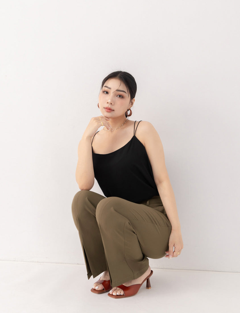 MISS. Silky Cool Slit Slim Fit Plus Size Tailored Pants