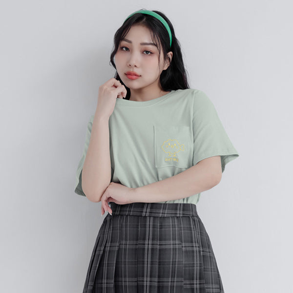 EAT ME Fried Chicken Pocket Plus Size Embroidery Tee