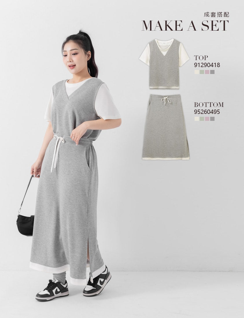 COOL PRO+ Space Cotton Panel Plus Size Maxi Skirt