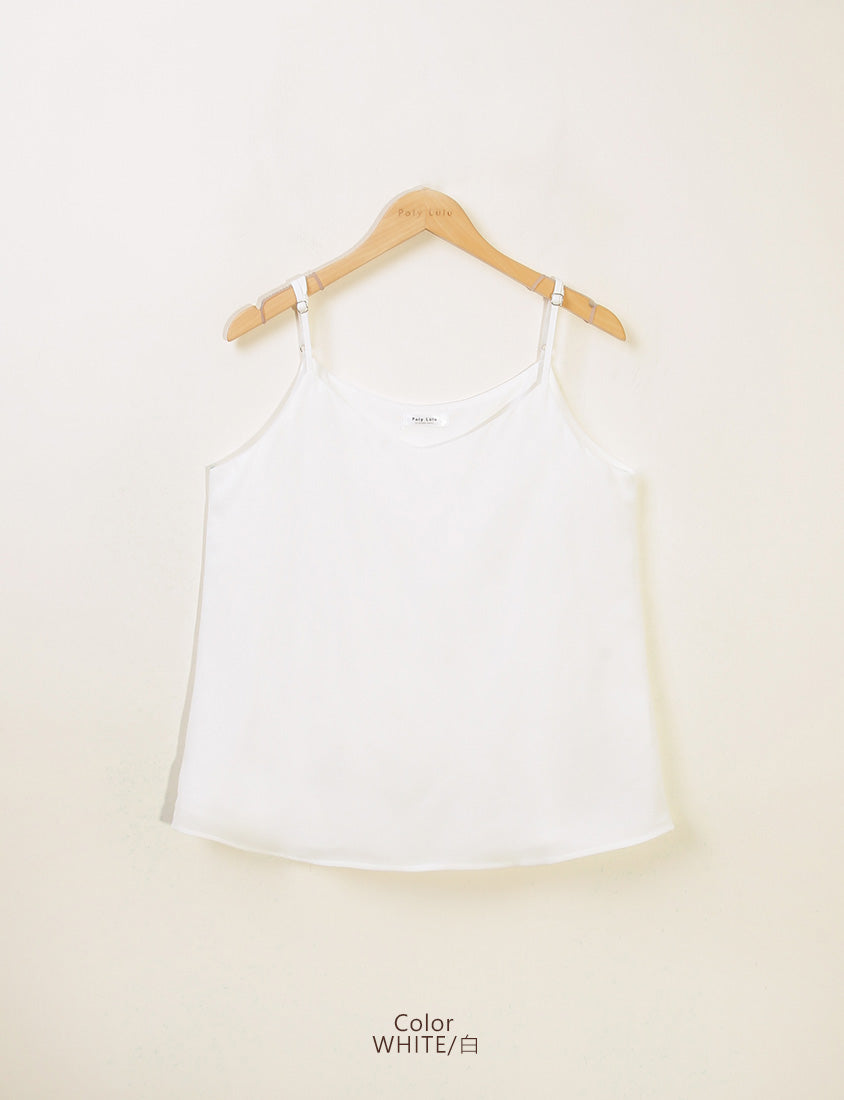 MISS. Skin-Friendly Satin Adjustable Strap Plus Size Cami