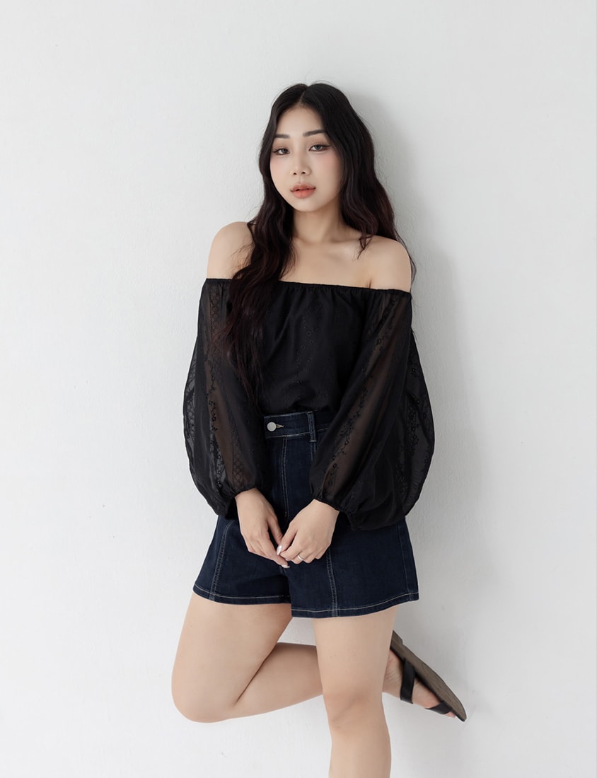 Cooling Tech A-Line Plus Size Denim Shorts