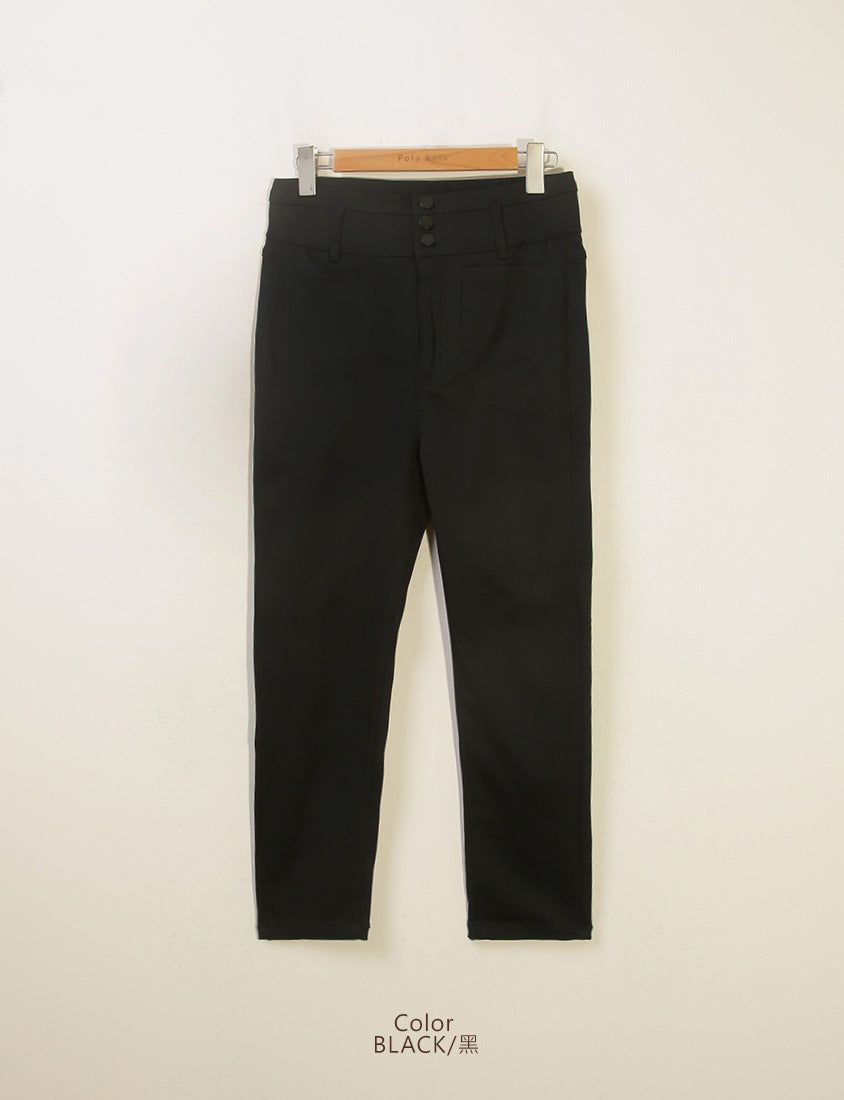 High Waist Tummy-Flattering Plus Size Slimming Pants (Three Buttons)