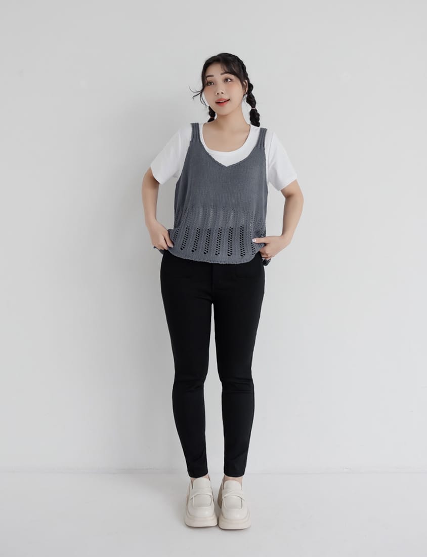 Tummy-Flattering Plus Size Slimming Pants (Single Button)