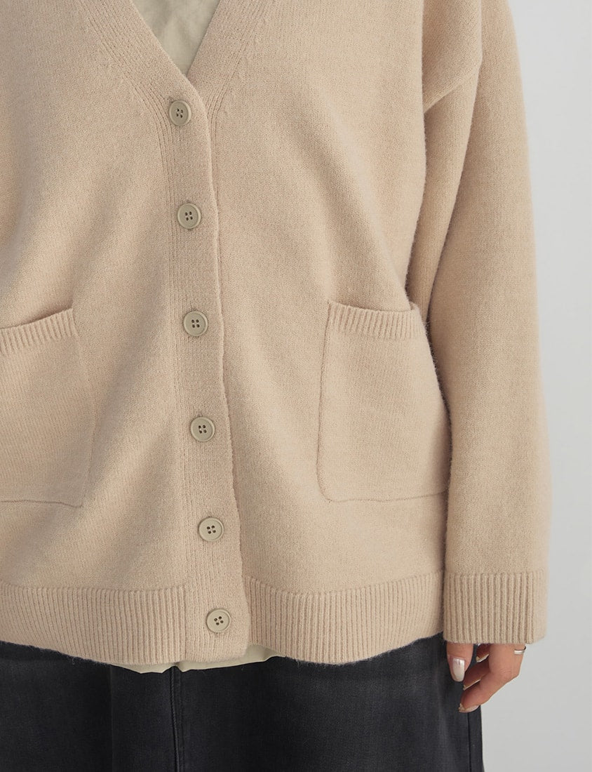 Classic V-Neck Multicolor Longline Plus Size Knit Cardigan