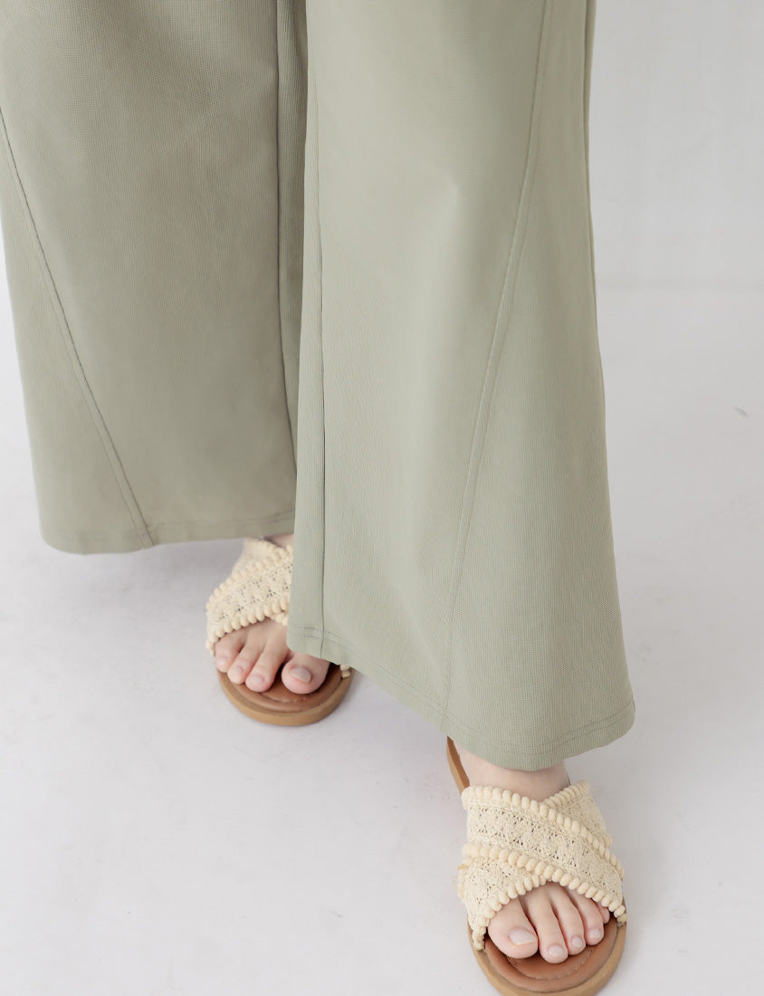 UV PRO+ Cooling Plaid Plus Size Wide-Leg Pants (with Waist-Tie)
