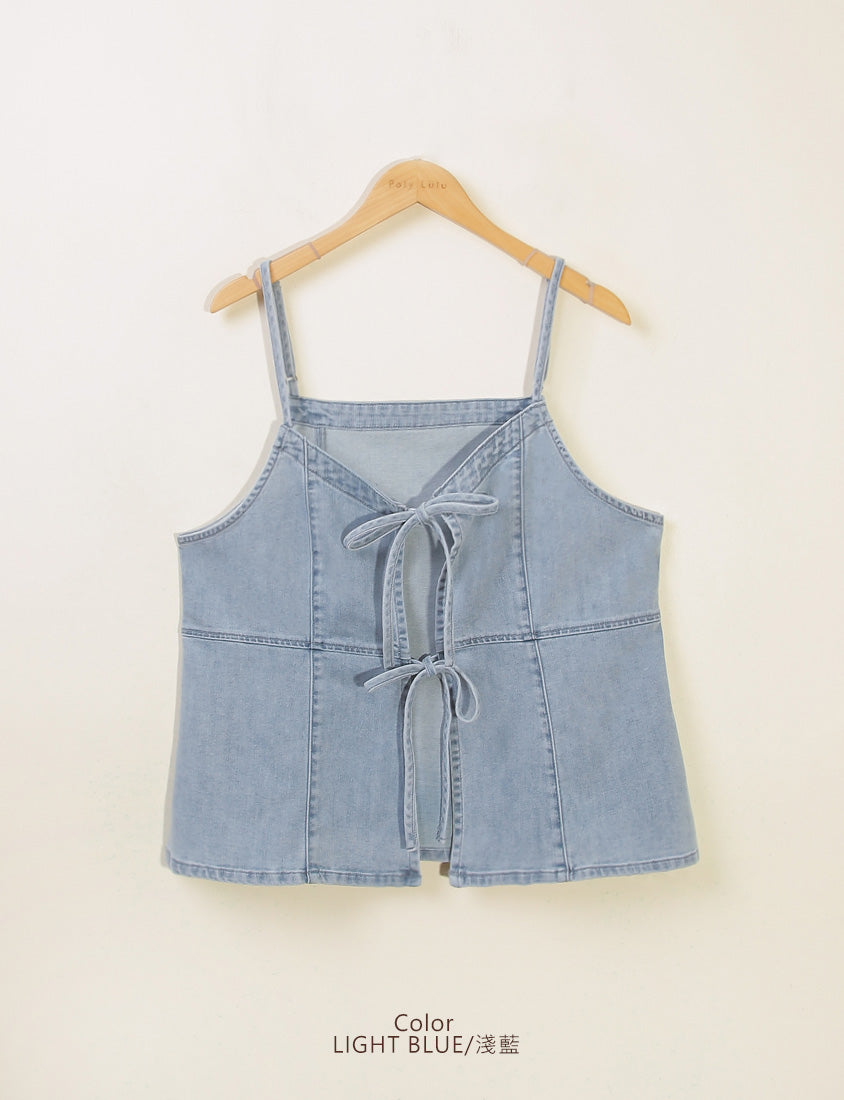 Reversible Silky Denim Plus Size Vest
