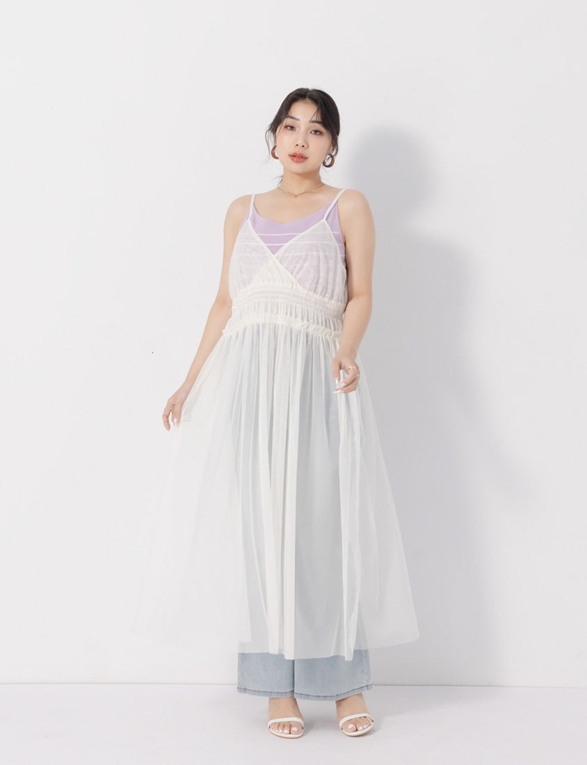 MISS. Versatile Soft Skin Stripe Knit Plus Size Tank Top