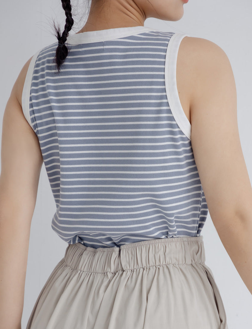Summer Stripe Colorblock Plus Size Tank