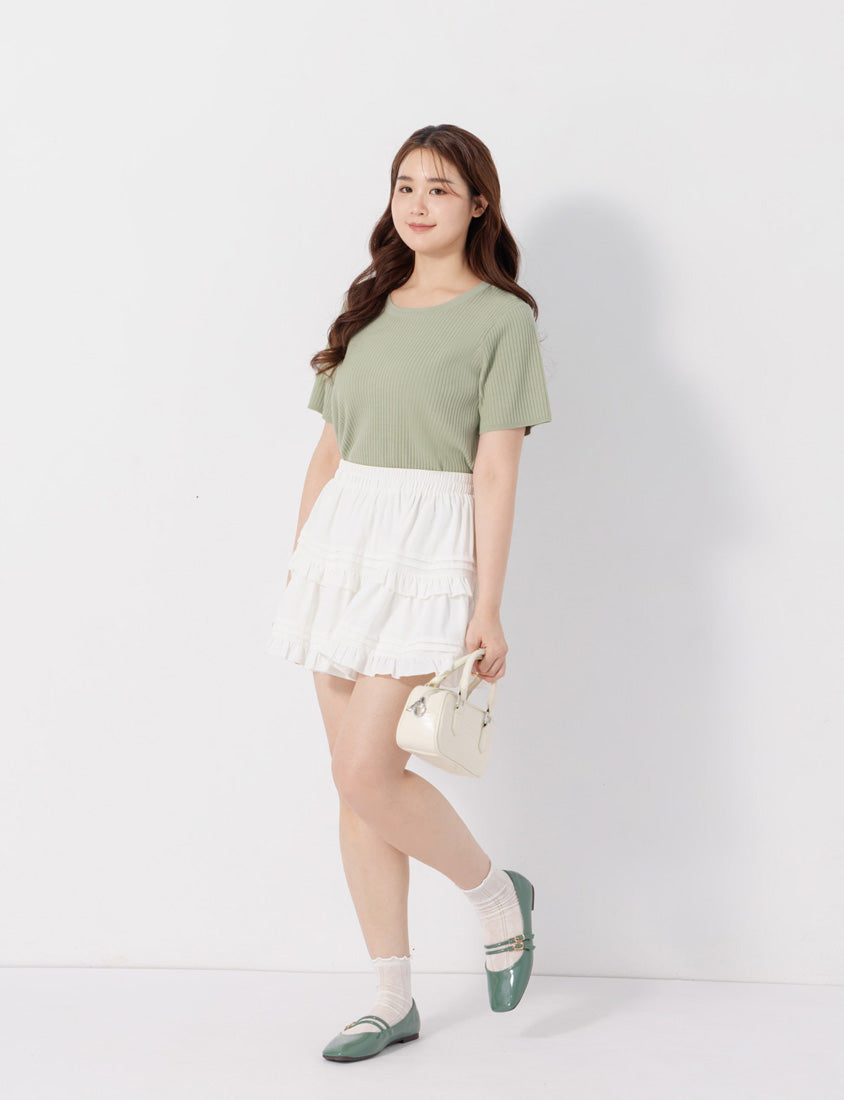 Cooling Lyocell Knit Plus Size Short Sleeve Top