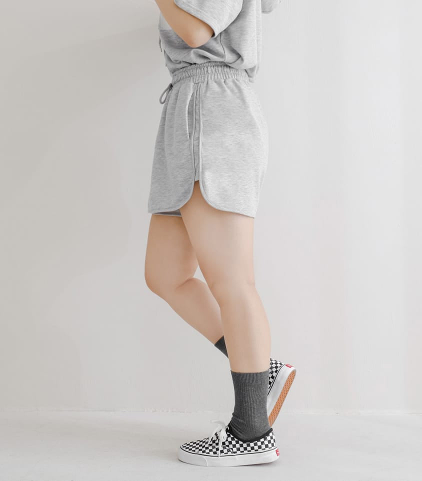MISS. Casual Slit Drawstring Plus Size Shorts