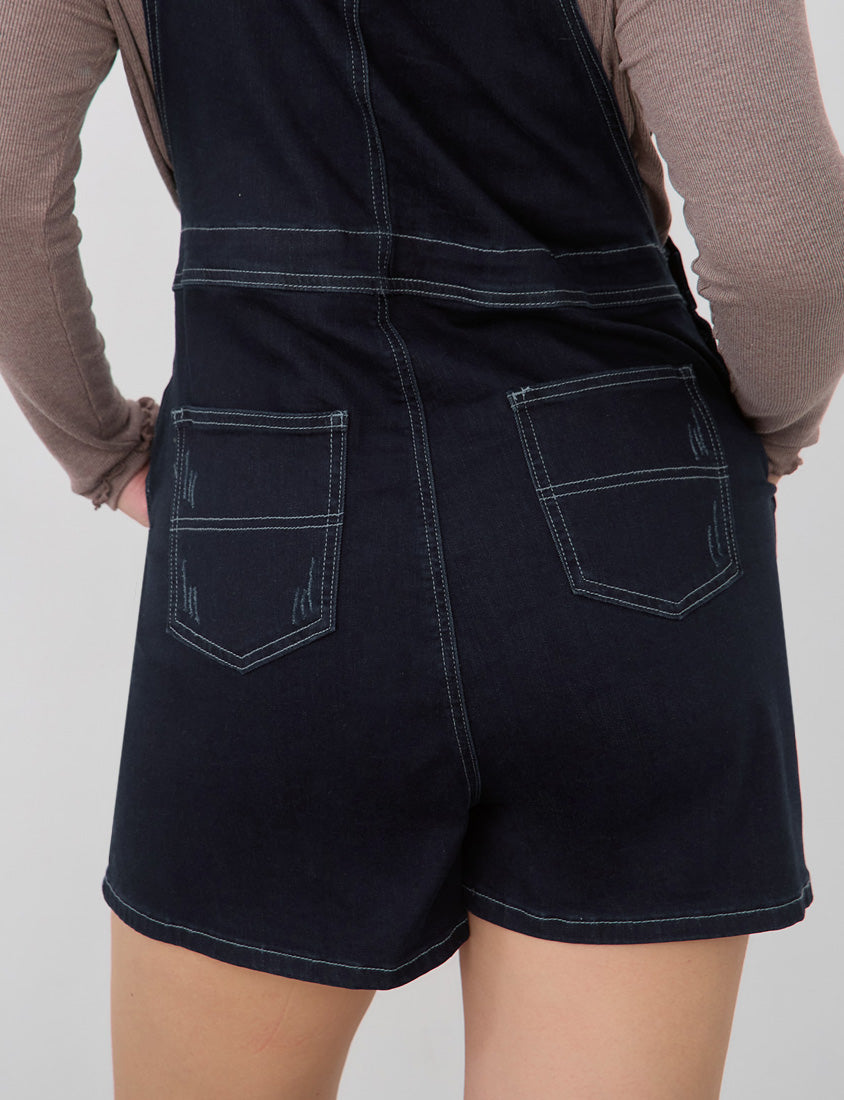 Adjustable Multi-Pocket Denim Plus Size Overalls Shorts