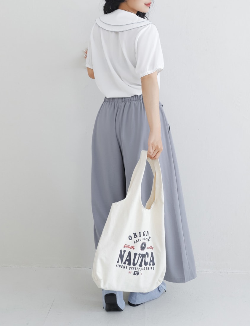 Double Layer Collar Tie Puff Sleeve Plus Size Blouse