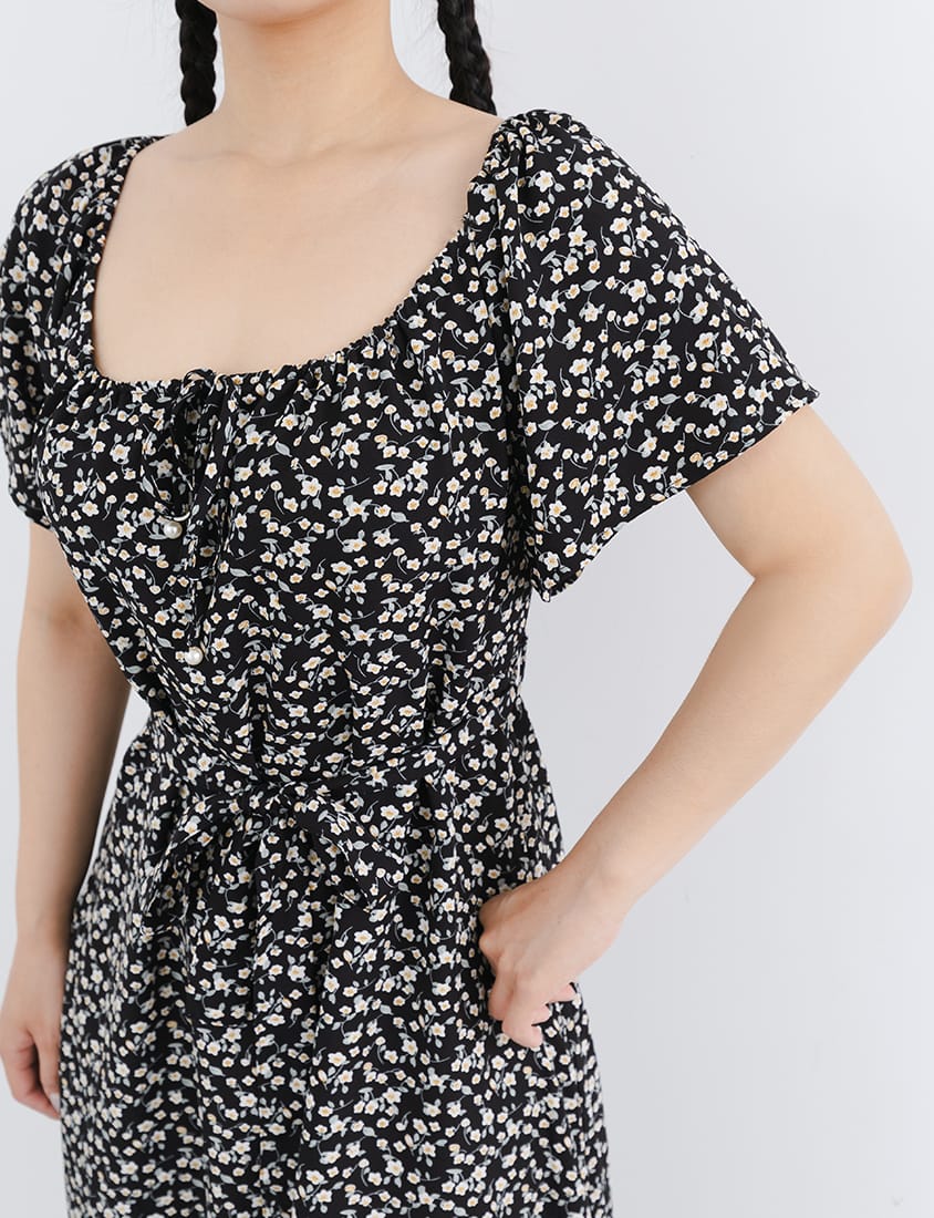 2-Way Off-Shoulder Floral Plus Size Maxi Dress (with Belt)