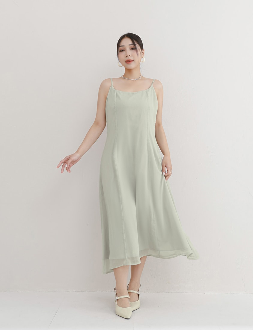 MISS. Ethereal Double Layer Sheer Adjustable Plus Size Maxi Dress