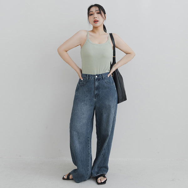 Stylish Slimming Stitch Tapered Plus Size Jeans